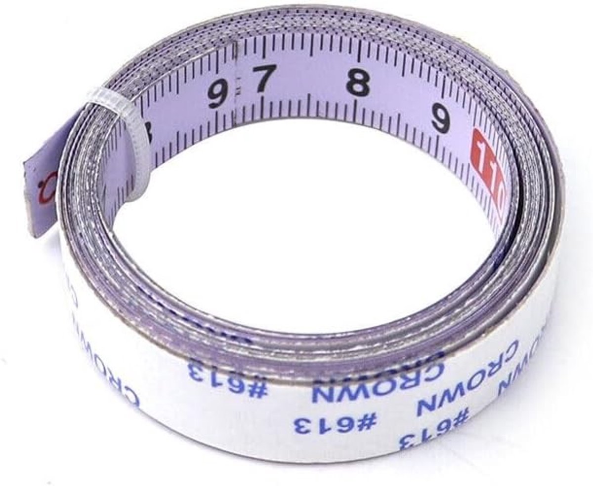 Zelfklevende Meetlat voor Verstekzaag - Bandmaat, Schaalverdeling, Precisie Ruler - Wit 3M-0, 1 Stuk