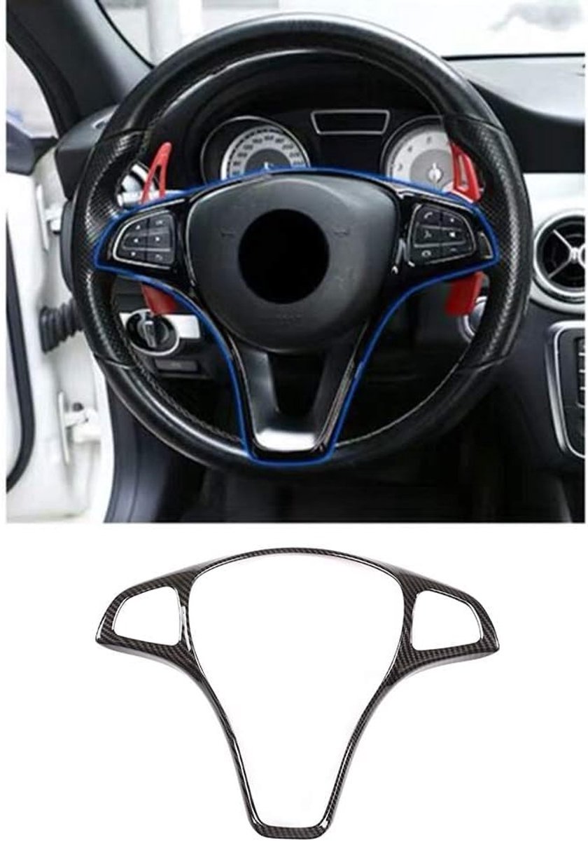 SolidKeus - Carbon Fiber Stijl ABS Stuurwiel Decoratie voor Auto