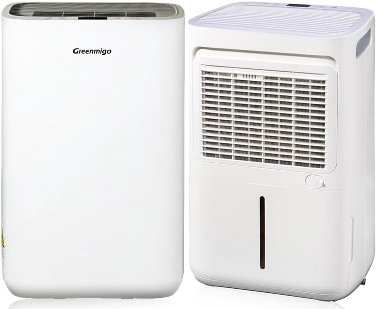 Luchtontvochtiger 10L/24u – Stil ≤35 dB – Voor Ruimtes tot 35 m² – 2,3L Tank – Continue Afvoer