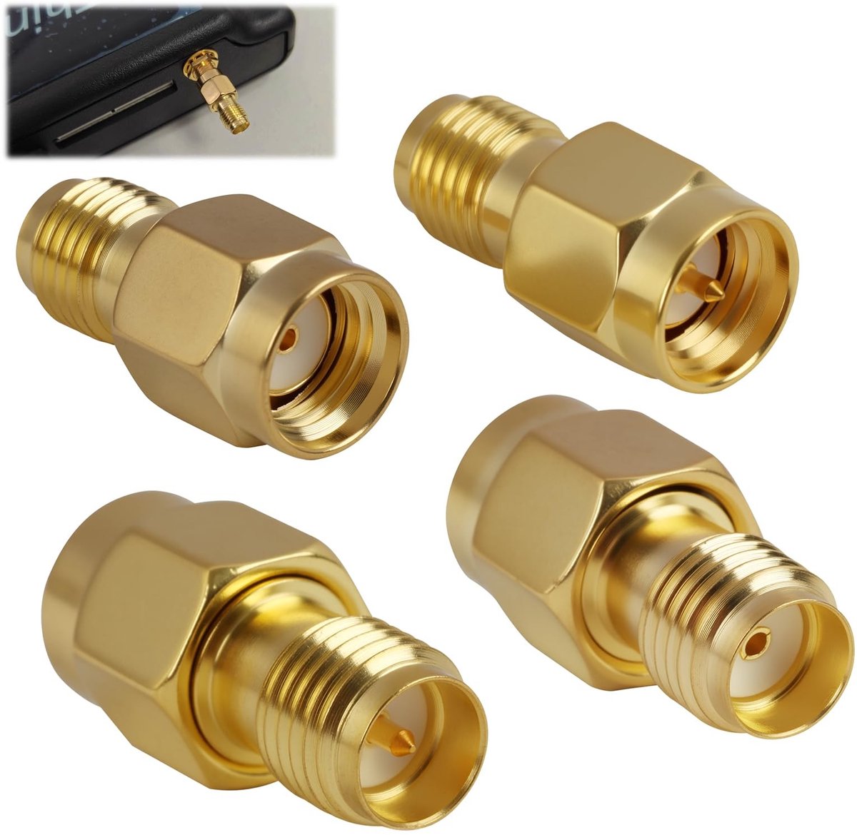 SolidKeus - Set van 4 RF Connector Adapters voor Wifi Antennes
