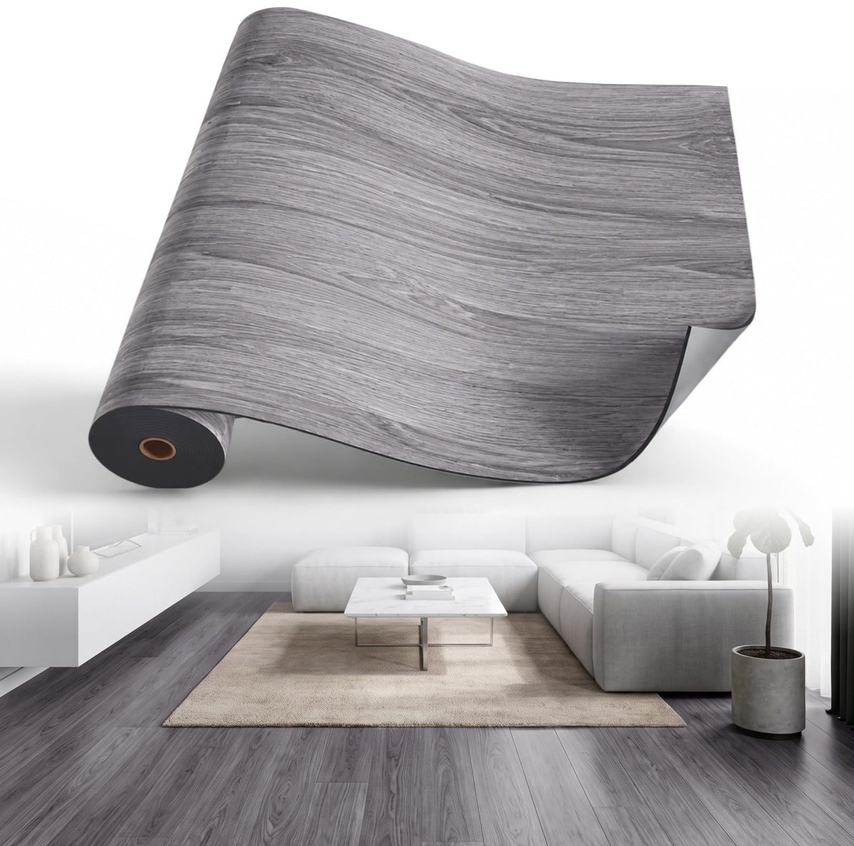 SolidKeus - Zelfklevende PVC Vloerbedekking Houtlook, 30 x 300 cm