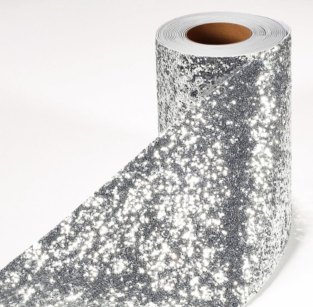 SolidKeus - Glitter Wanddecoratie Folie Zilver 10 cm x 400 cm
