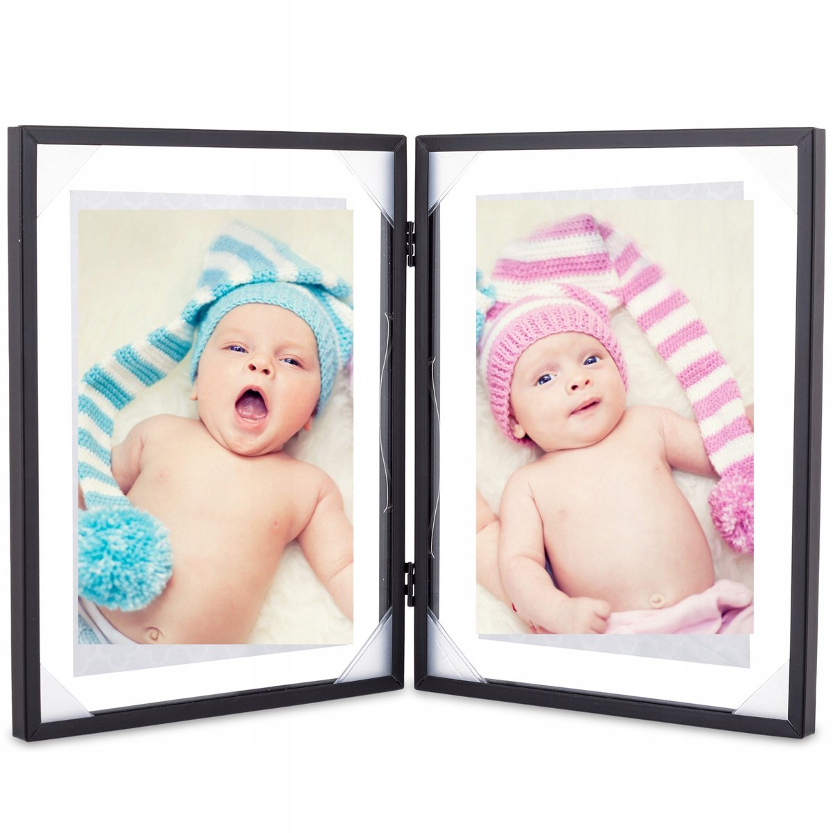 Dubbele zwart metalen fotolijst 13x18cm Float Stijl