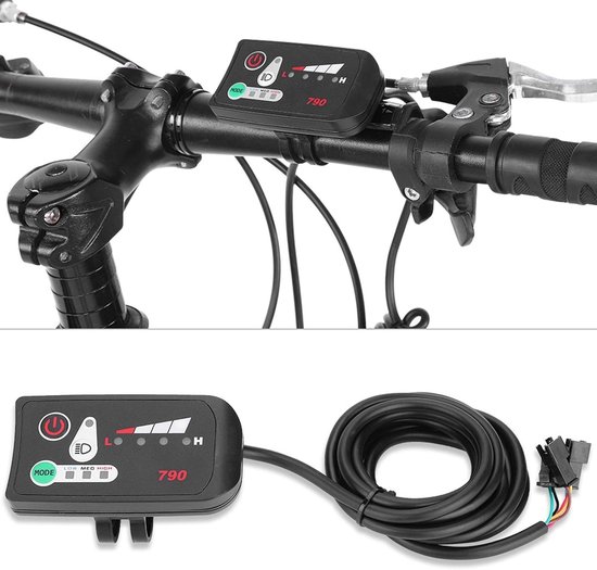 SnelShoppen - LED Display voor Elektrische Fiets 24V, Waterdicht LED Display Paneel, KT Controller Geschikt, 790, Handvat 22.2 mm van snelshoppen — afbeelding 4