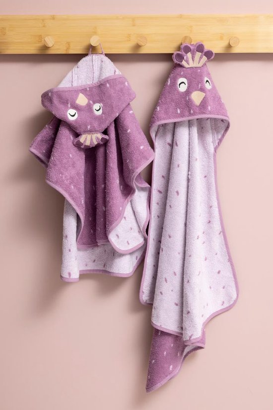 Trixie badcape baby 75x75cm Mrs. Peacock - zachte babyhanddoek. van Trixie — afbeelding 2