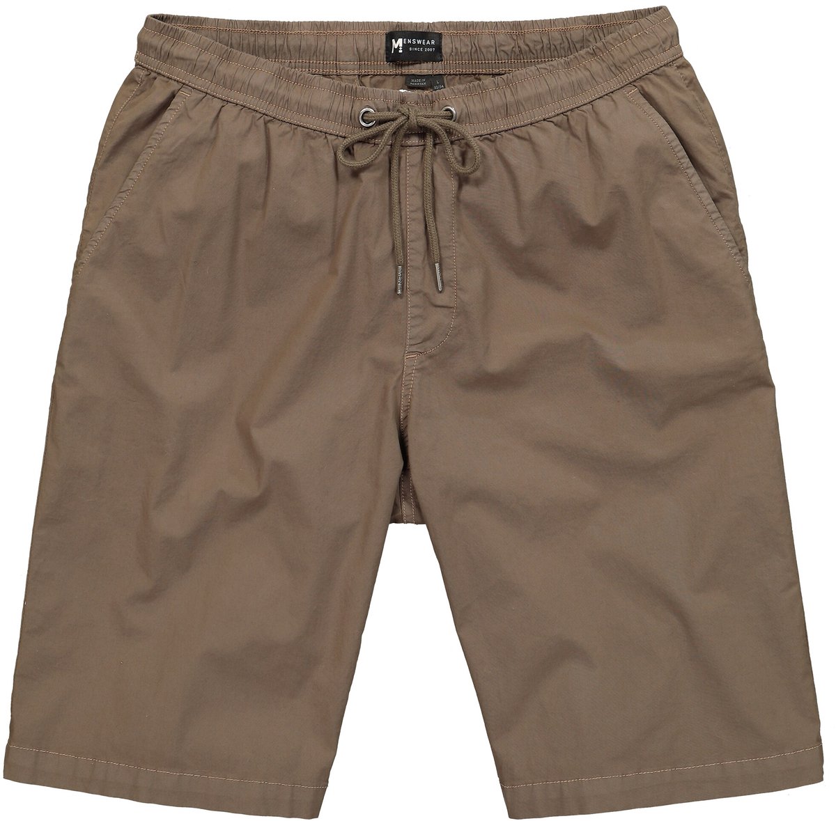 Men Plus - Heren - bermuda FLEXLASTIC® elastische tailleband tot 8XL - Kakibruin - Maat XL