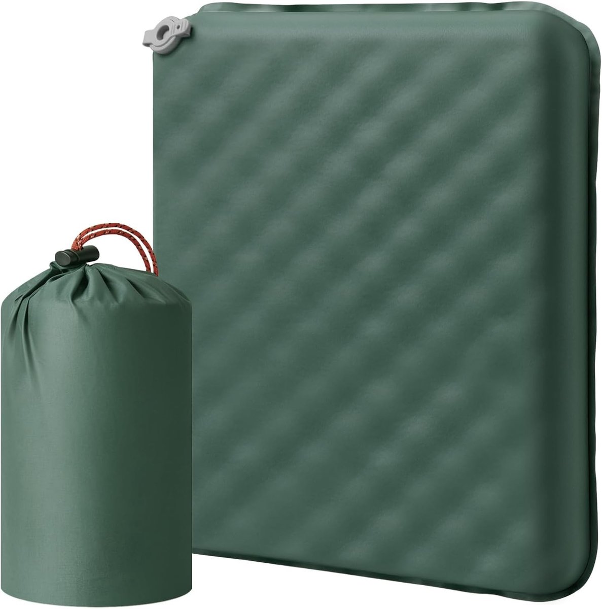 Zelfopblazend Zitkussen - Groen - 41 x 32 x 4 cm - Comfortabel Opblaasbaar Kussen voor Buitengebruik - Voor Kamperen en Picknicks