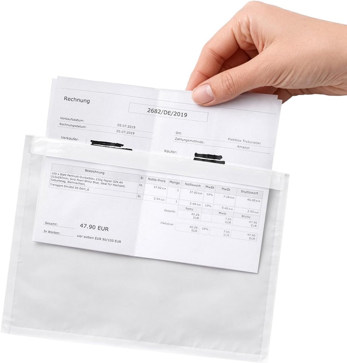 Transparante C5 afleveringsbonnenzakken 240x181mm zelfklevende begeleidende voor documenten facturen garantiekaarten
