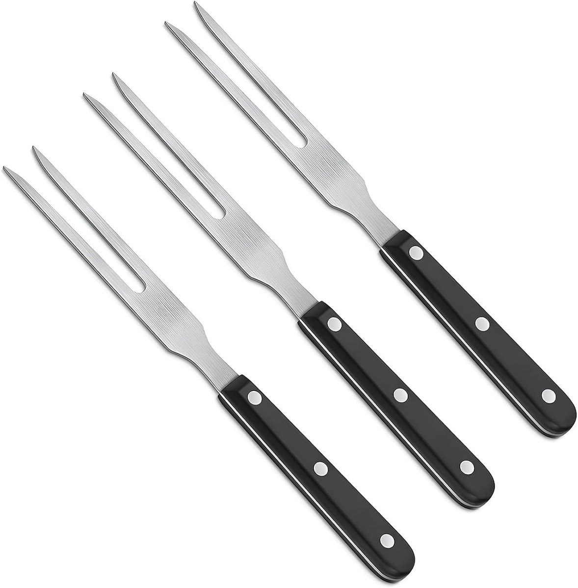 3 stuks vleesvork van roestvrij staal, vleesvork, grillvork, braadvork met handvat, vleesvork van roestvrij staal, voor varkensvlees, kip, grill