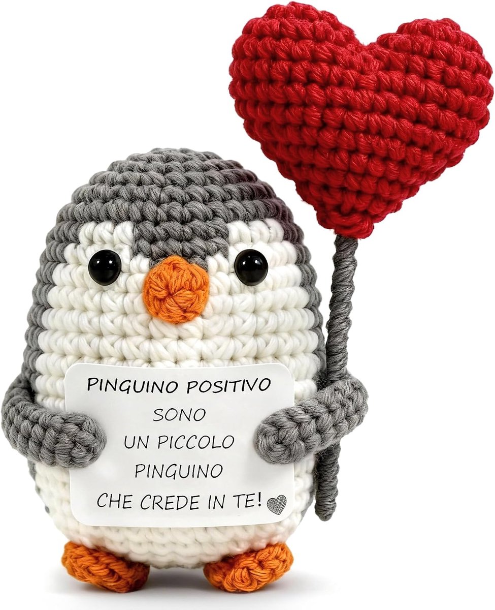 Qianduoduo Toy Figure cadeau-ideeën dames verjaardagscadeau heren, cadeaus voor vriend, positieve pinguïn pluche (positief)
