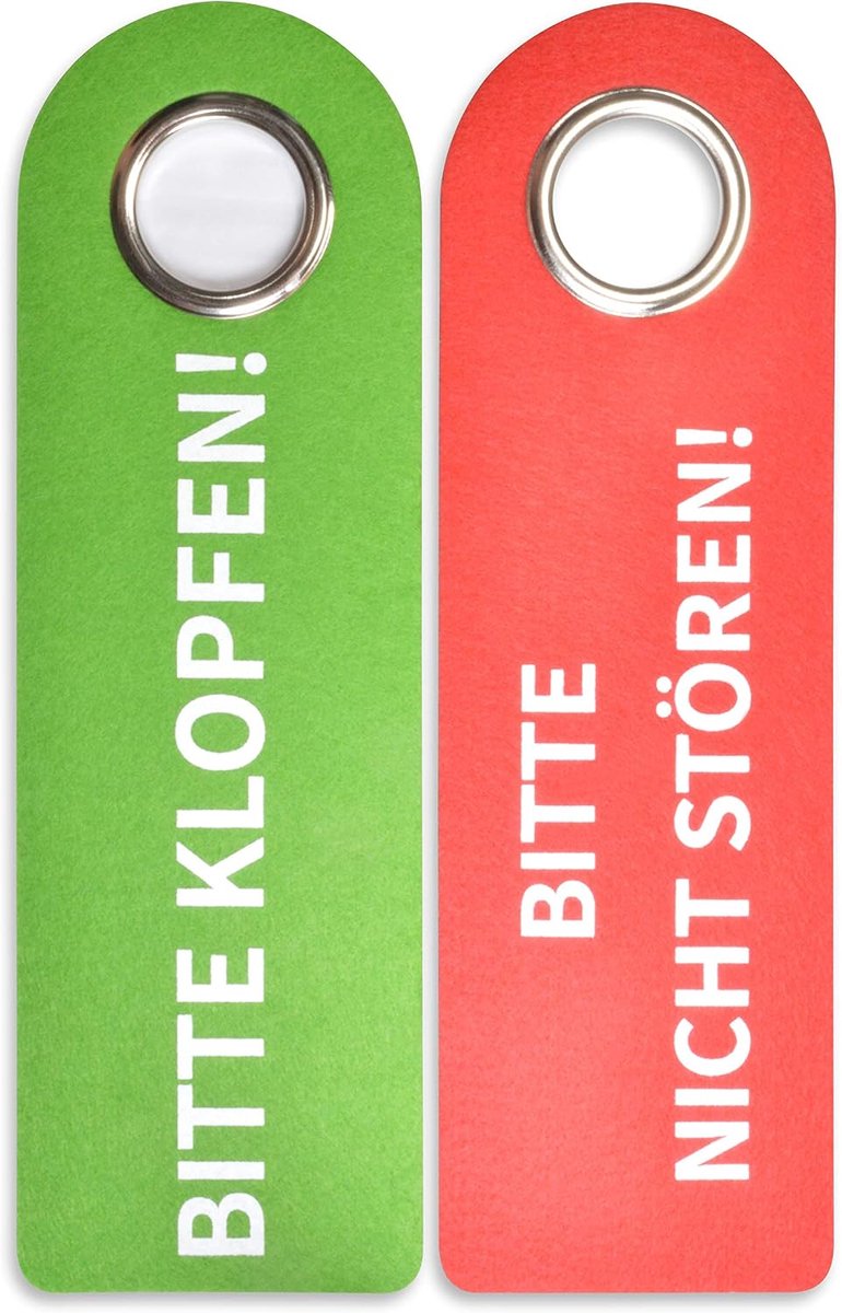 2 deurklinkborden, 270 x 85 x 5 mm, polyvilt en metalen beschermring, vrij bezet, deurbordje voor badkamer, slaapkamer, statusweergave, veelzijdig inzetbaar