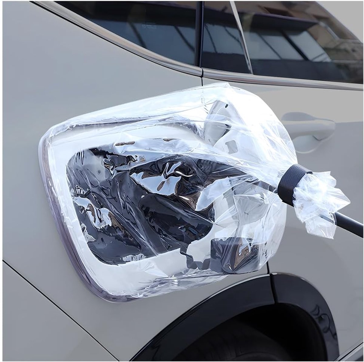 Magnetische afdekking voor EV-oplaadpoort, waterdichte afdekking voor oplader voor elektrische auto's, oplaadaansluiting regenhoes beschermhoes voor de meeste elektrische auto's (transparant)