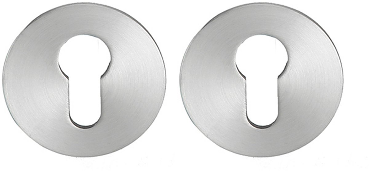 Cilinderrozet rond 55x3 mm ultra dunne rozet van 3mm geborsteld Rvs