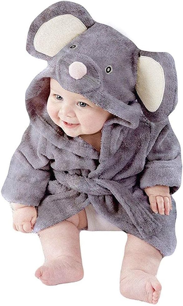 Badjassen voor Meisjes Unisex Baby Hooded Dressing Jurk Fluffy Katoen Pyjama Peuter Muis Dier Gedrukt Nachtjapon voor Kinderen Leeftijd 1-6 Jaar