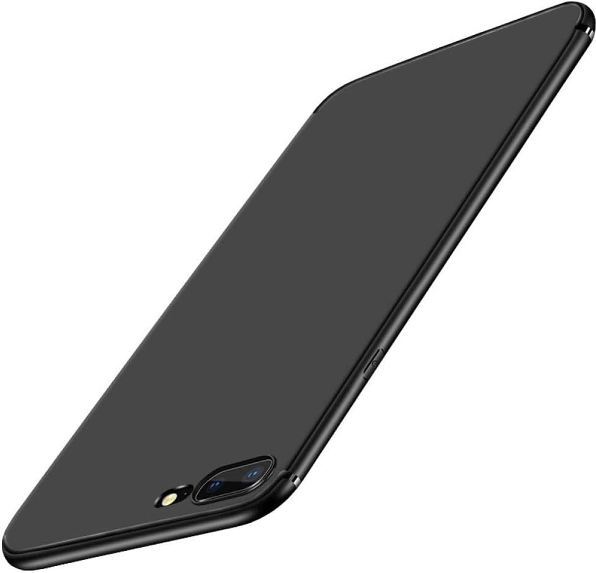 Gueche Compatibel met iPhone 7 plus, iPhone 8 plus hoesje, premium flexibele dunne hoes schokbestendig met valbescherming coque funda cover voor 7 Plus, basic telefoonhoesje, 5,5 inch zwart