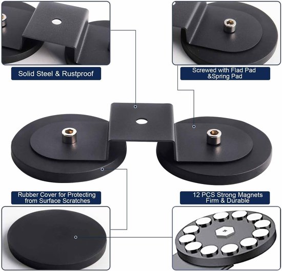 Magnetische houder 88 mm 2 stuks led-staafhouder, extreem sterke magnetische koplamphouder voor gebruik op dak, motorkap met rubberen afdichting — afbeelding 5