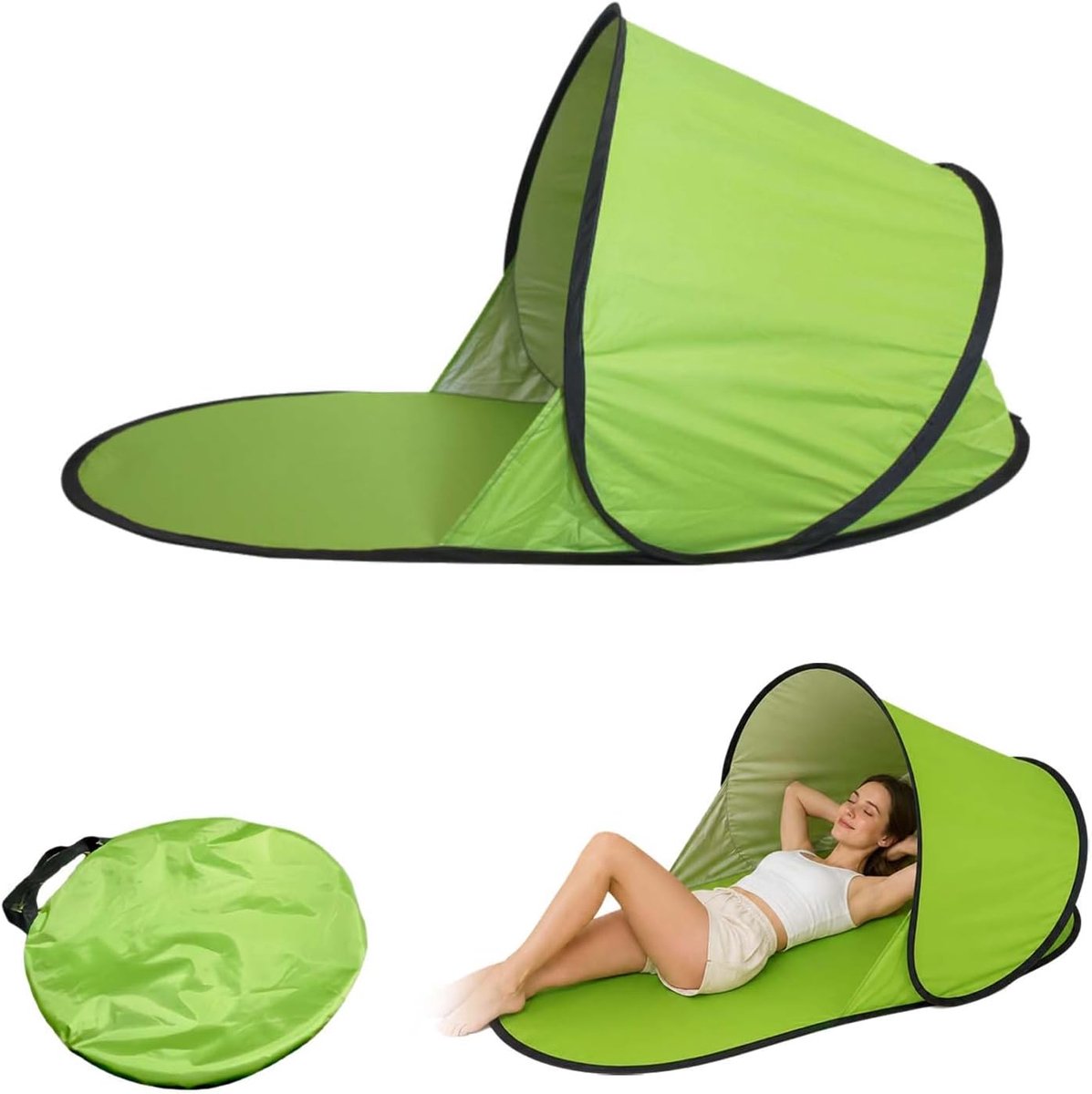 142 * 72 * 60 cm Draagbare strand overkapping, Strandtentzonwering, Strandtentvoorhetstrand, Strandtent,Zonnetent met zonnescherm, geschikt voor gezinnen, stranden, campings, gazons en tuinen.