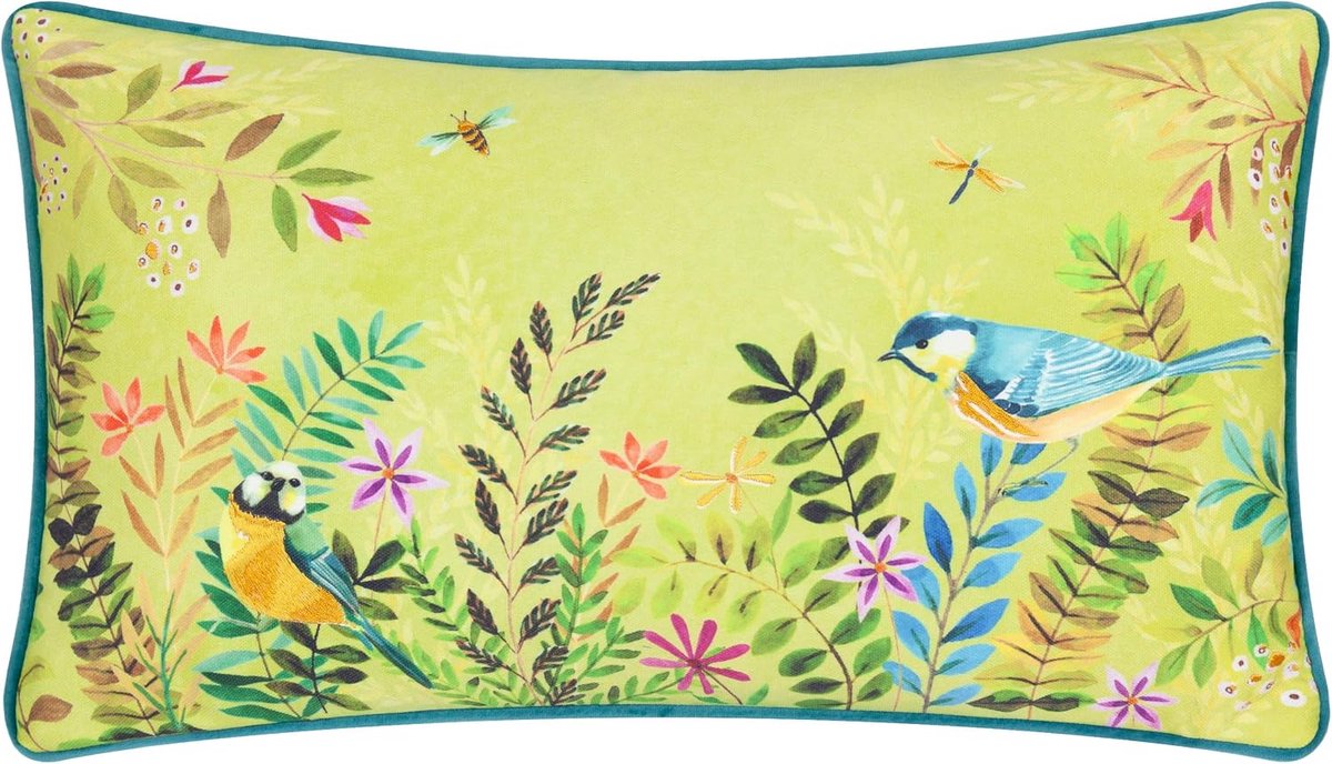 Lichfield Daisy Hill Meadow Tales Bedrukt Polyester Gevuld Kussen - Spring Green - 30x50cm