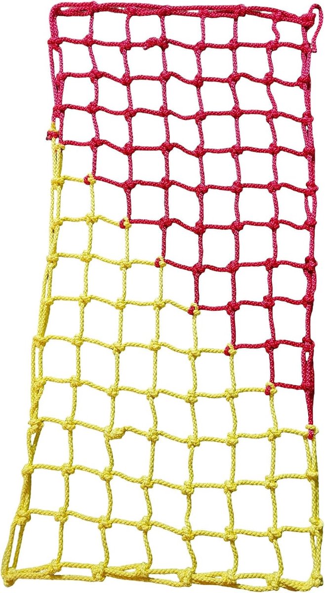 Klimnet Polyester Speeltuin Klimrek Voor Kinderen Buitenspeeltuin Veiligheidsbescherming, Boomhut, Touwladder, Schommelset, Jungle Gyms Hindernisbaan(Size:91*182cm(3*6ft),Color:rood/geel)