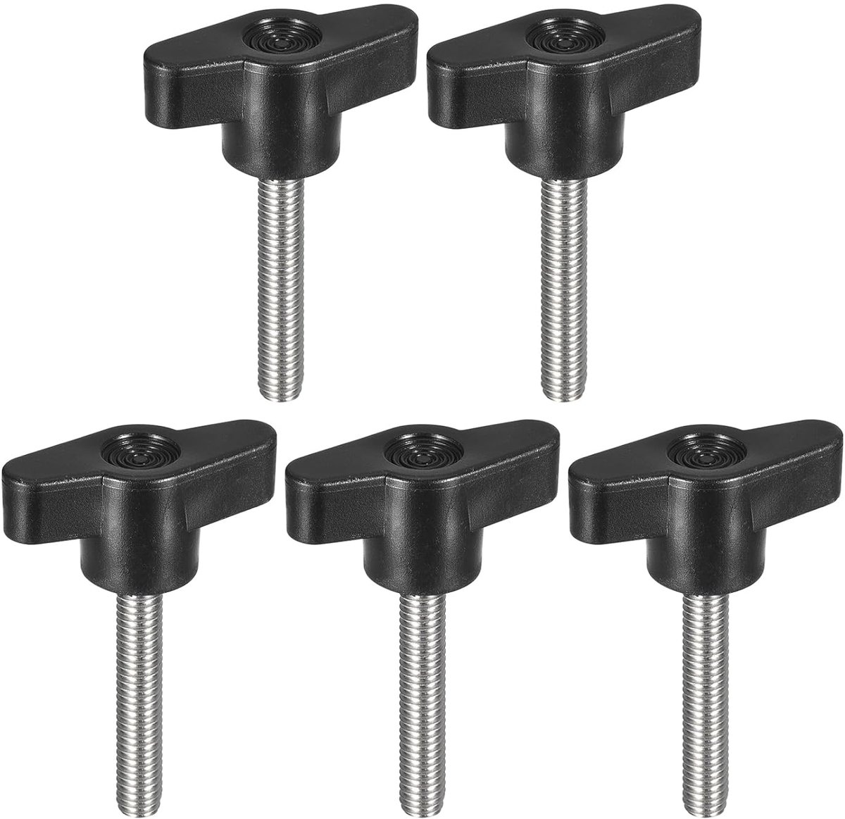 5 stuks klemschroefknoppen, M6 x 35 mm 304 roestvrij staal T-vormige duimschroeven handvat voor snelle vervanging van de handvasttrekknop