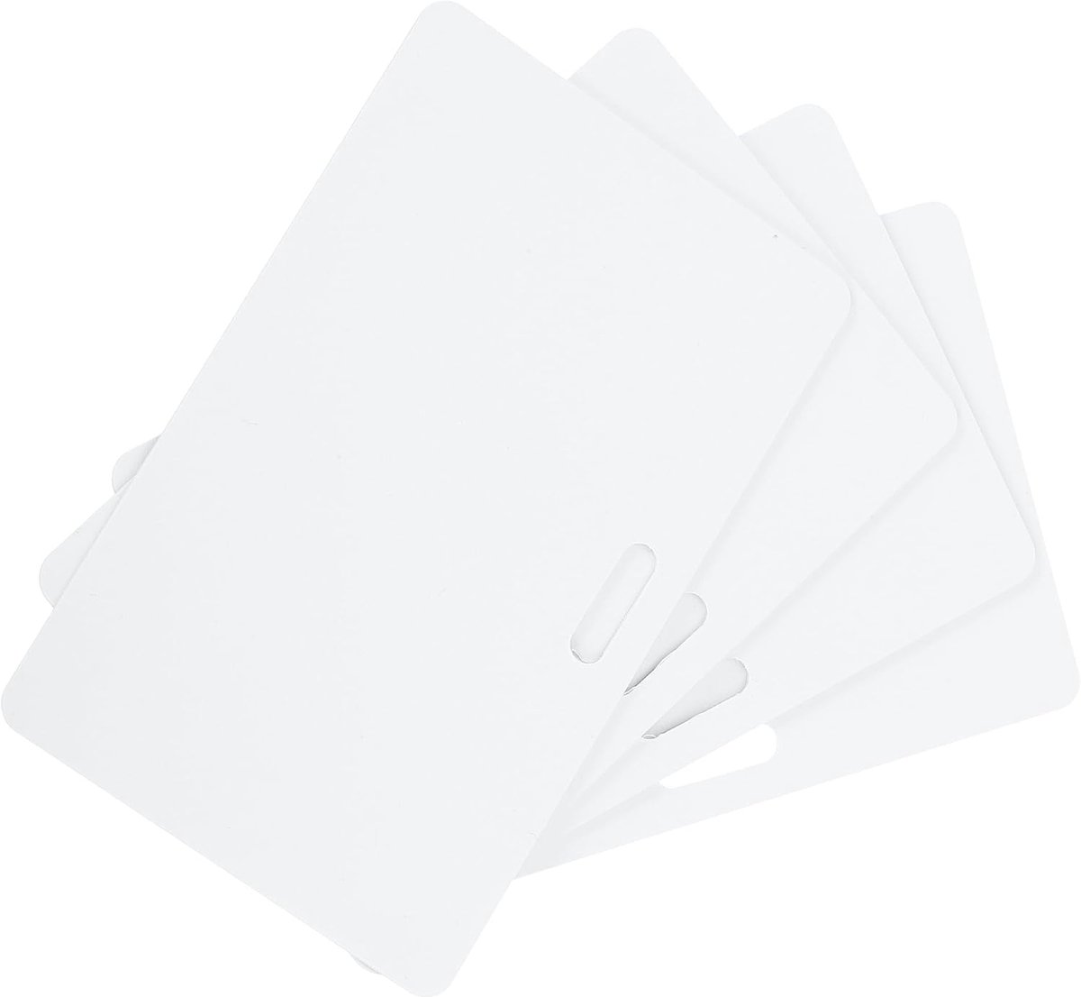 100 stuks lege pvc-kaarten voor creditcards van kunststof, met horizontale perforatie voor witte afbeeldingen, 30 duizendsten