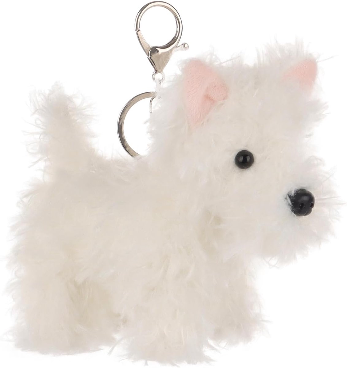 Lamb West Highland Hond Leuke Sleutelhanger, zacht gevulde pluche sleutelhanger speelgoed voor kinderrugzak, portemonnee, 13 cm
