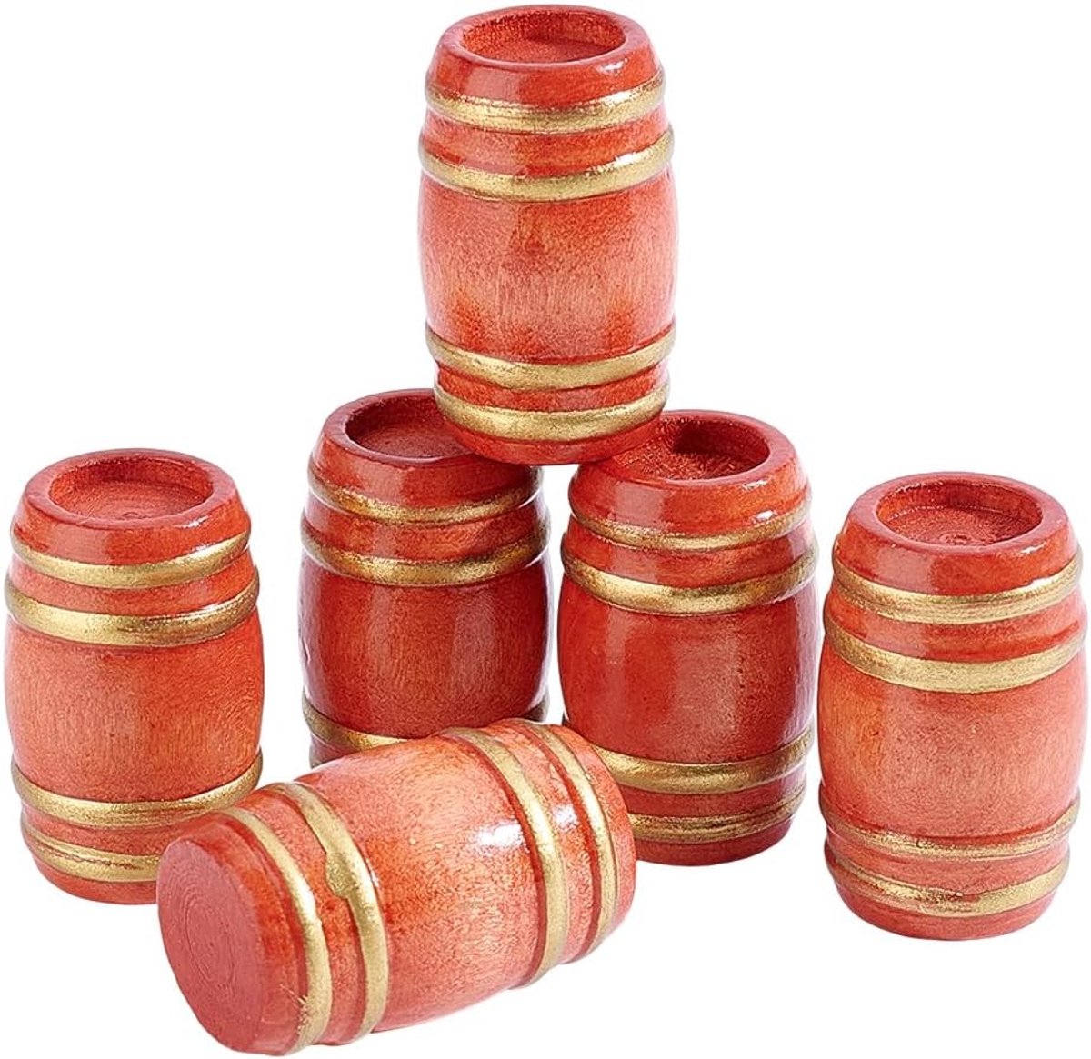 6 stuks miniatuur biervat van hout houten figuur wijnvat model miniatuur bier wijn en komkommer vaten voor feeëntuin bar dranken micro landschapsdecoratie
