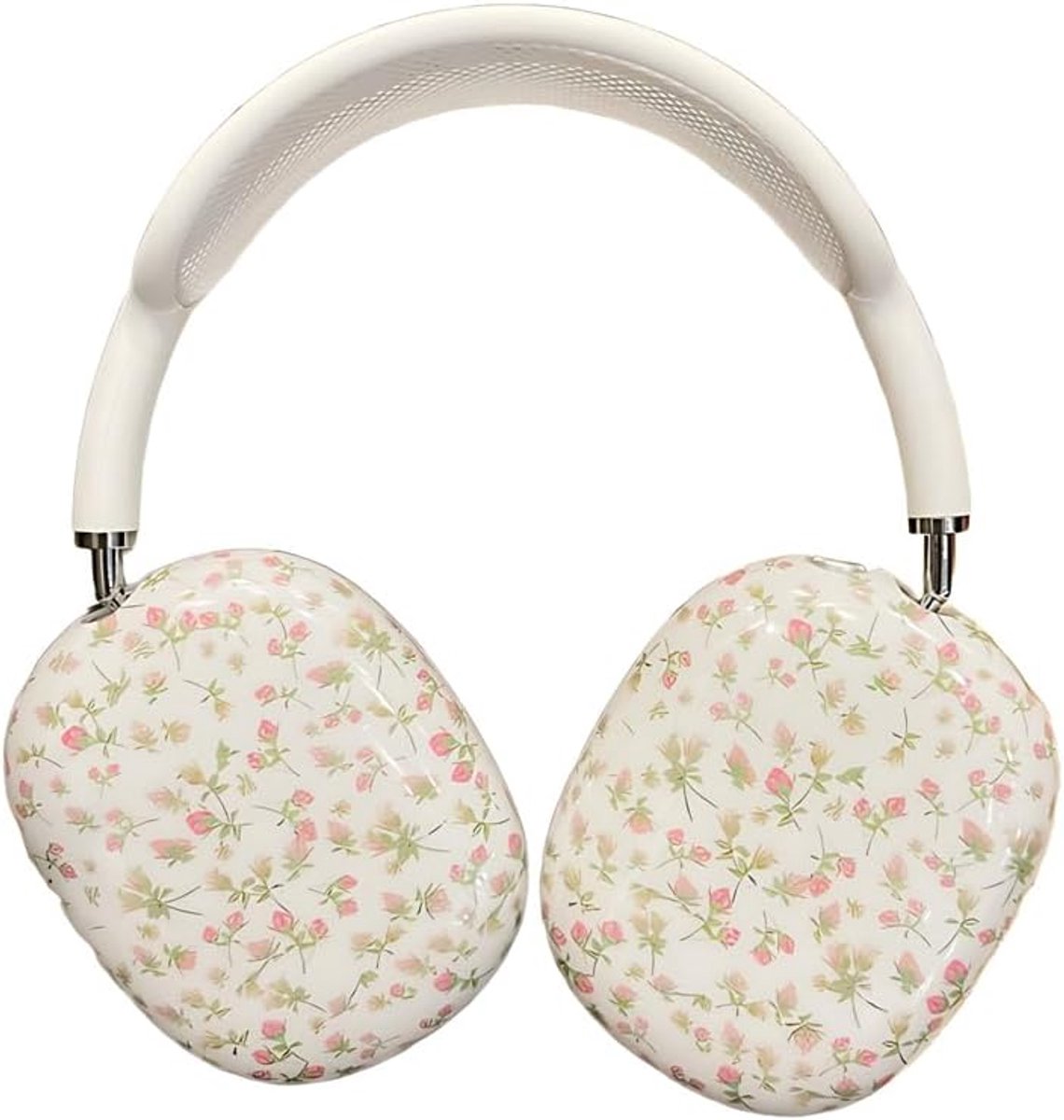 Voor AirPods Max Hoesje, Schattig Roze Bloem Ontwerp, Plant Bloemen Shock Buffer Hoofdtelefoon Oordopjes Beschermhoes voor Meisjes Dames