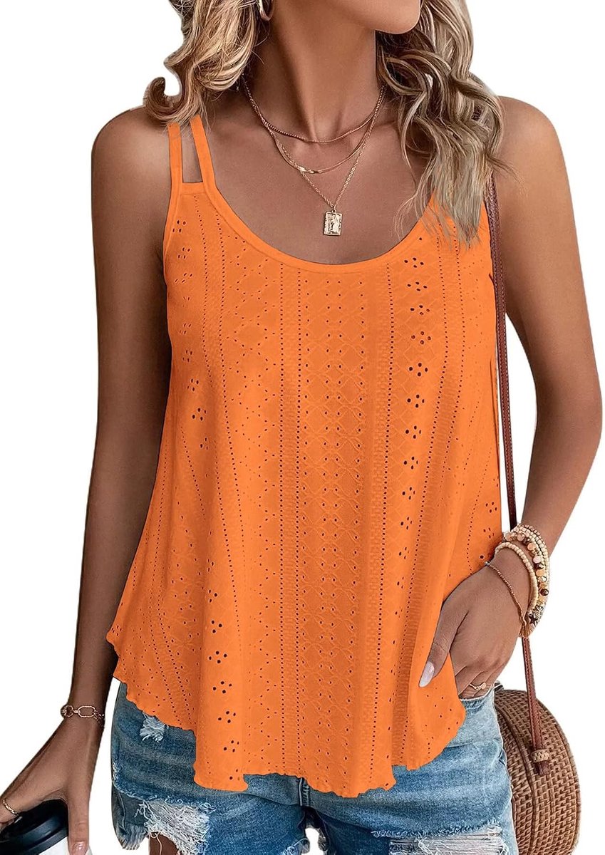 Tanktop voor dames, zomer, spaghetti bovenstuk, zomermode, mouwloos shirt voor dames