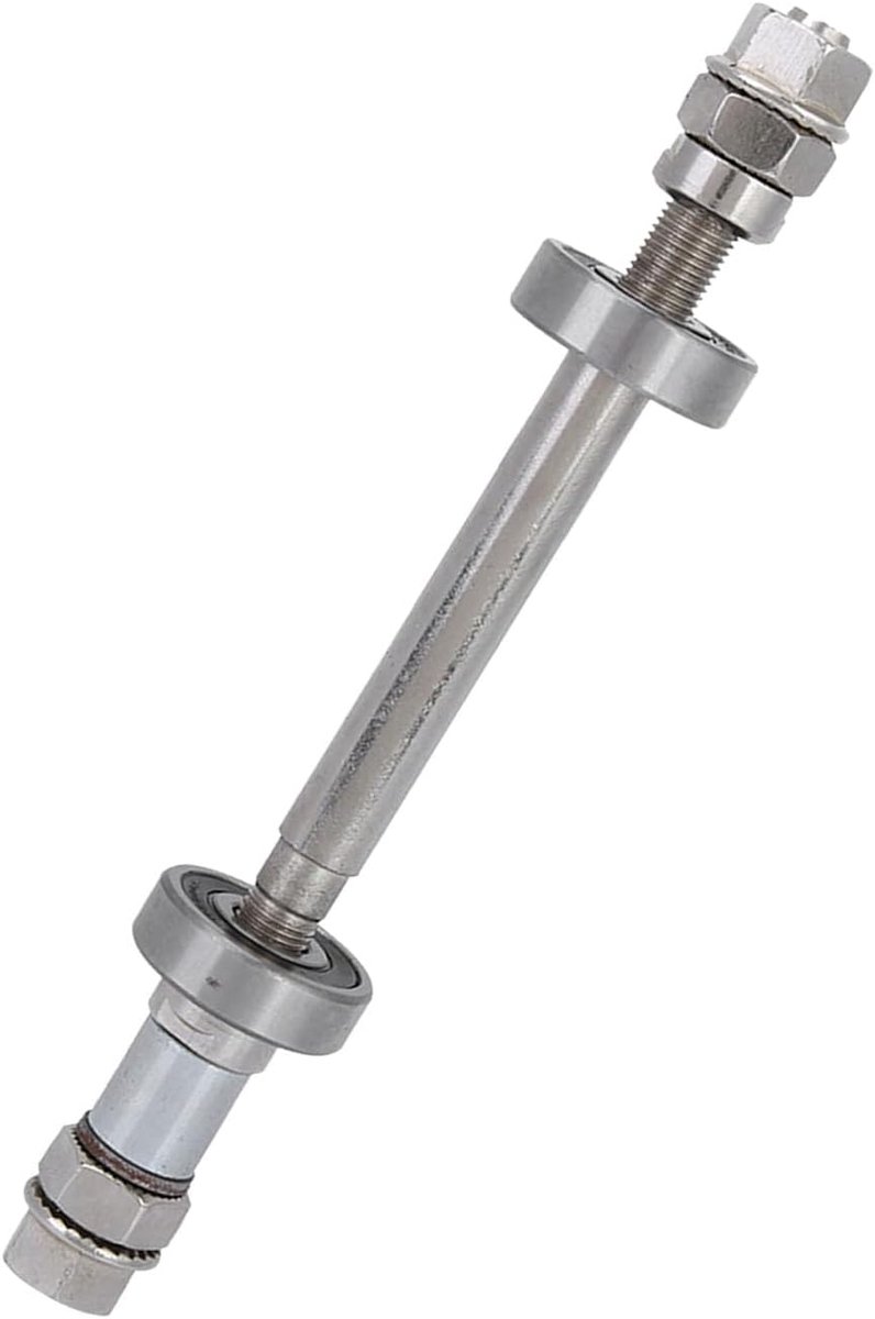 Wielnaafas, Metalen Snelspanner voor Road Mountain BMX-fietsen, Eenvoudige Installatie met 6000 Lager, Massieve As Vooraan Achter, 14 Cm en 18 Cm Lengte ((Achter) as + 6000 lagers)