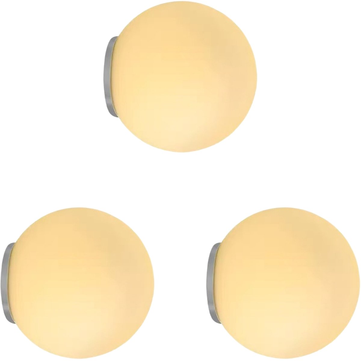 Set van 3 Wandlamp Slaapkamer Moderne Glazen Lampenkap 15cm voor Kinderkamer Woonkamer Café 5W Warm Licht