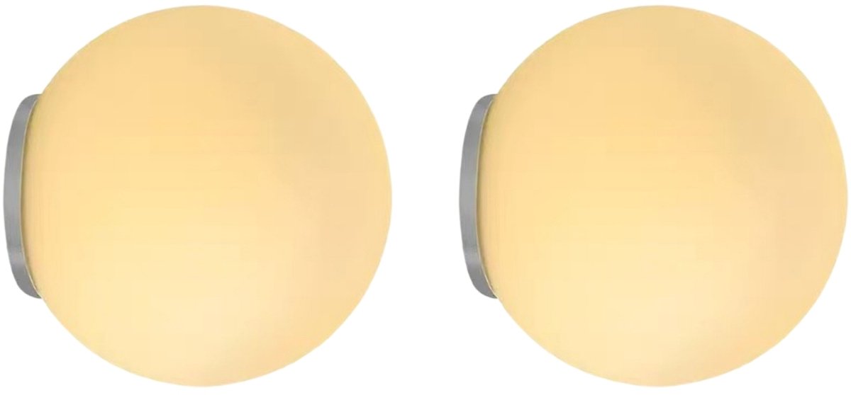 2 Stuks Wandlamp Slaapkamer Moderne Glazen Lampenkap 18cm voor Kinderkamer Woonkamer Café 5W Warm Licht