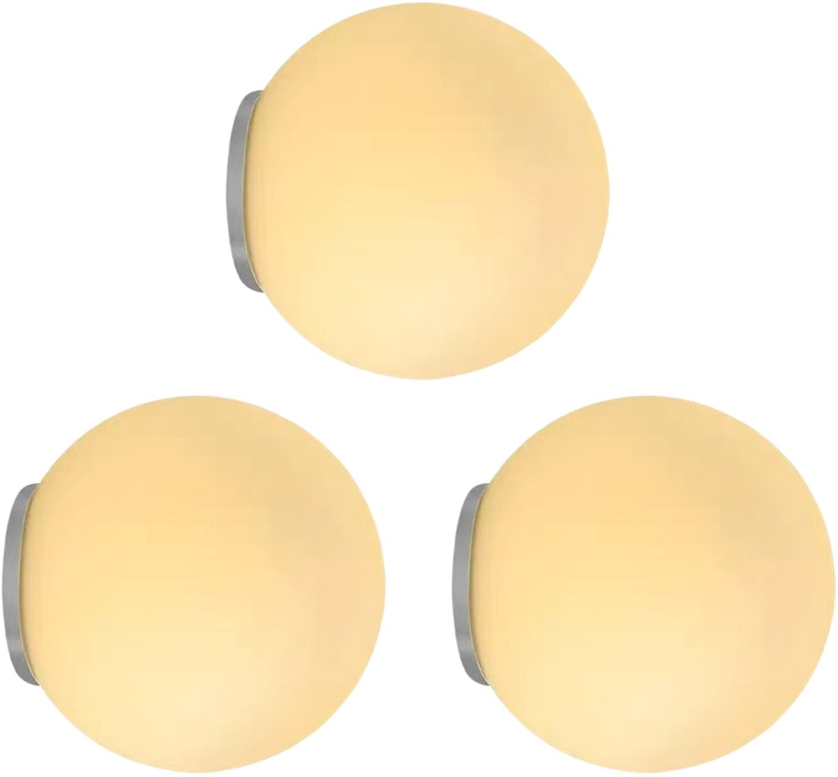 Set van 3 Wandlamp Slaapkamer Moderne Glazen Lampenkap 20cm voor Kinderkamer Woonkamer Café 5W Warm Licht