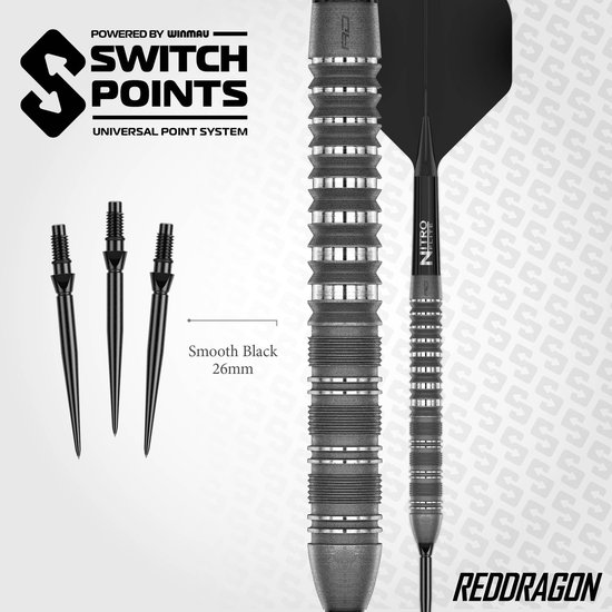 Red Dragon Sable Grey Parallel Switch Point 90% Dartshopper Exclusives - Dartpijlen van Red Dragon — afbeelding 3
