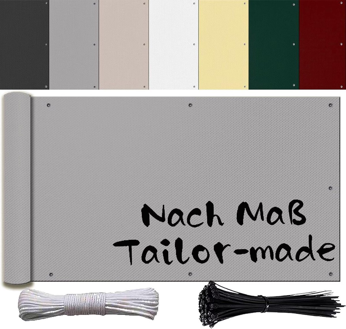 Balkonscherm 70x350cm Waterdicht privacy scherm Balkon Windscherm Inkijkbescherming tuin Ondoorzichtig Balkonomranding Windscherm UV-bescherming Voor hek terras balustrade Grijs