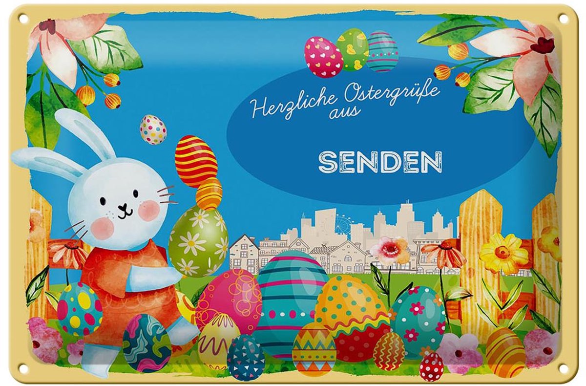 Blechschild Ostern Ostergrüße 30x20cm SENDEN