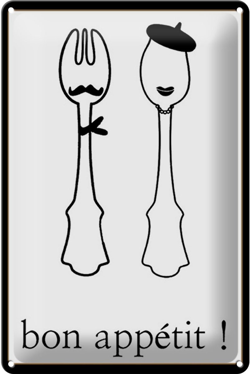 Blechschild Spruch 20x30cm Bon Appetit Schild