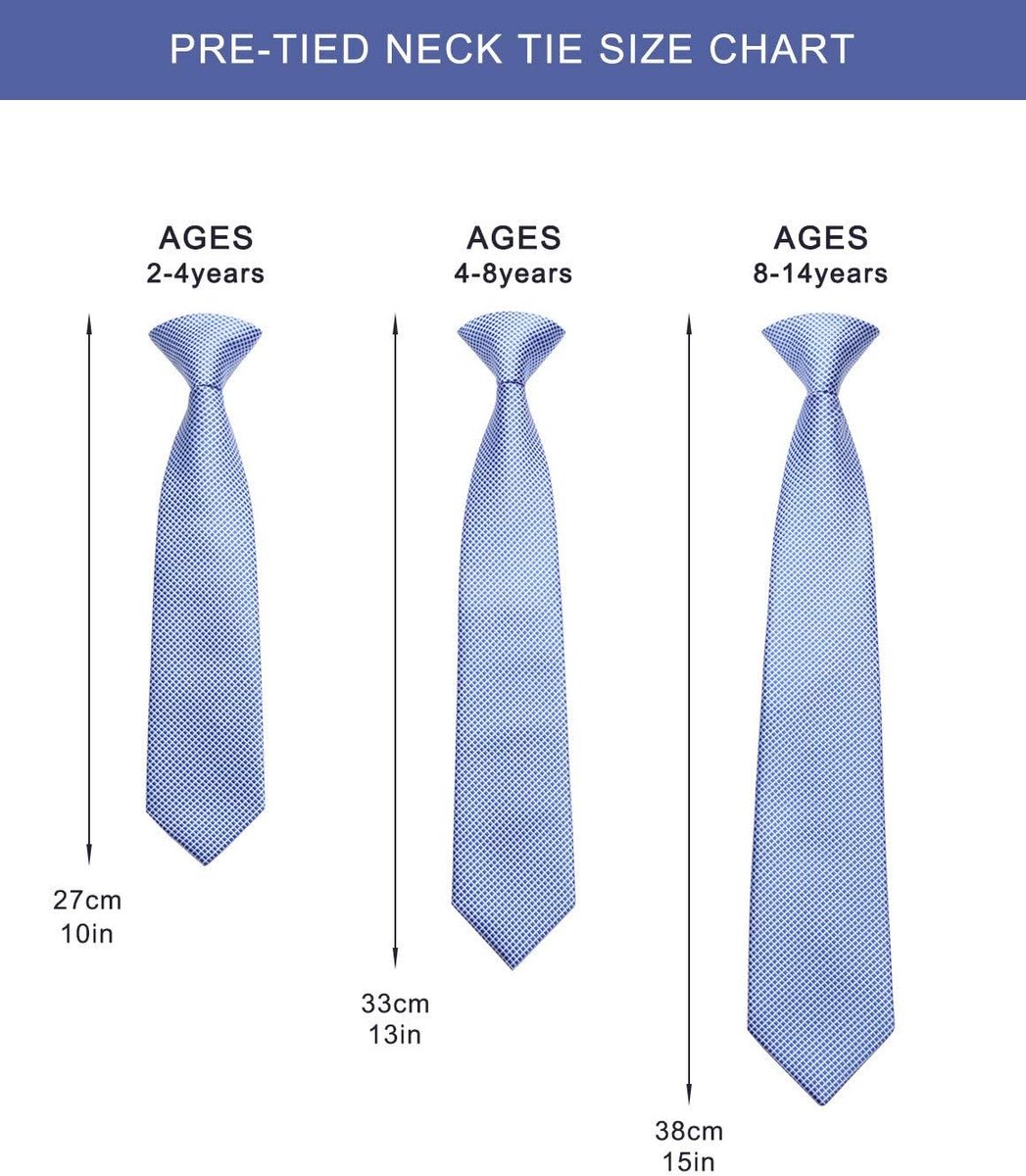 Pre-tied stropdas voor kinderen School Boy ouder-kind stropdas pochet set, T3e005