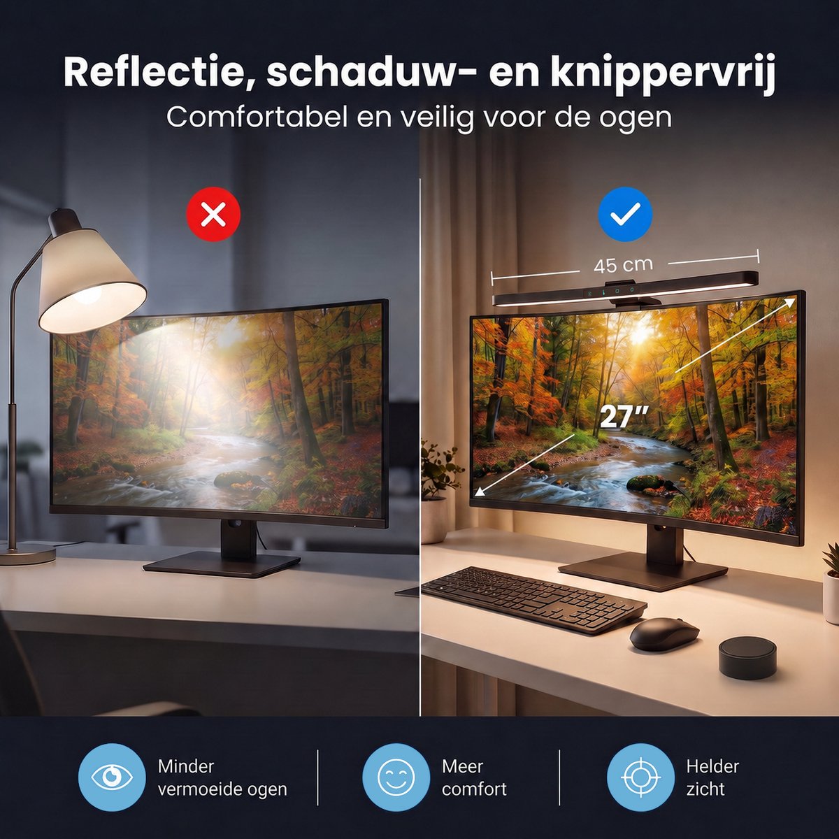 Sencision Curved Monitor lamp met Auto-Dimming - 3000K-6500K thumbnail 2