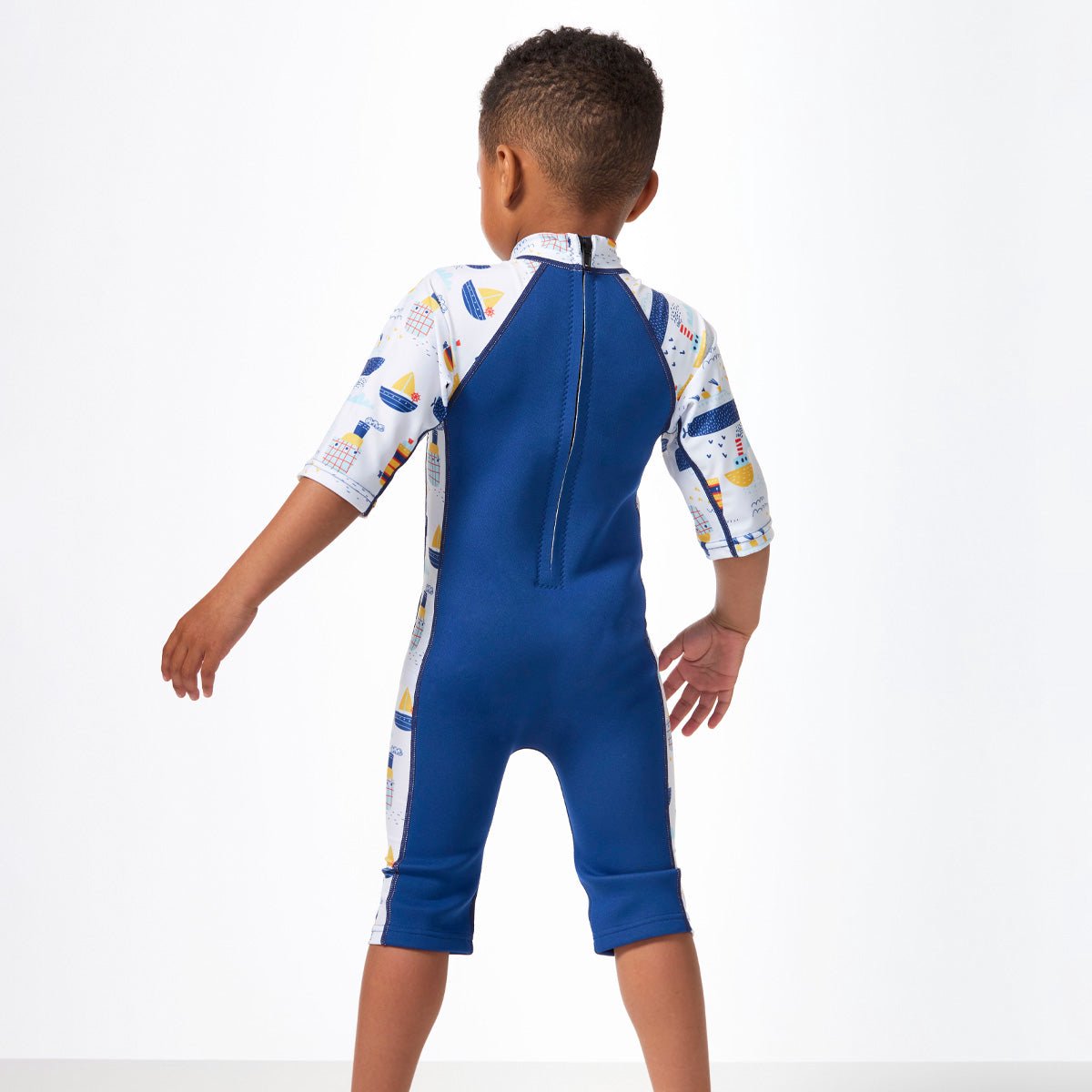 Splash About UV Sun & Sea Hybride Wetsuit voor Zwembad en Strand, Tug Boats, 2-4 jaar– UV-bescherming