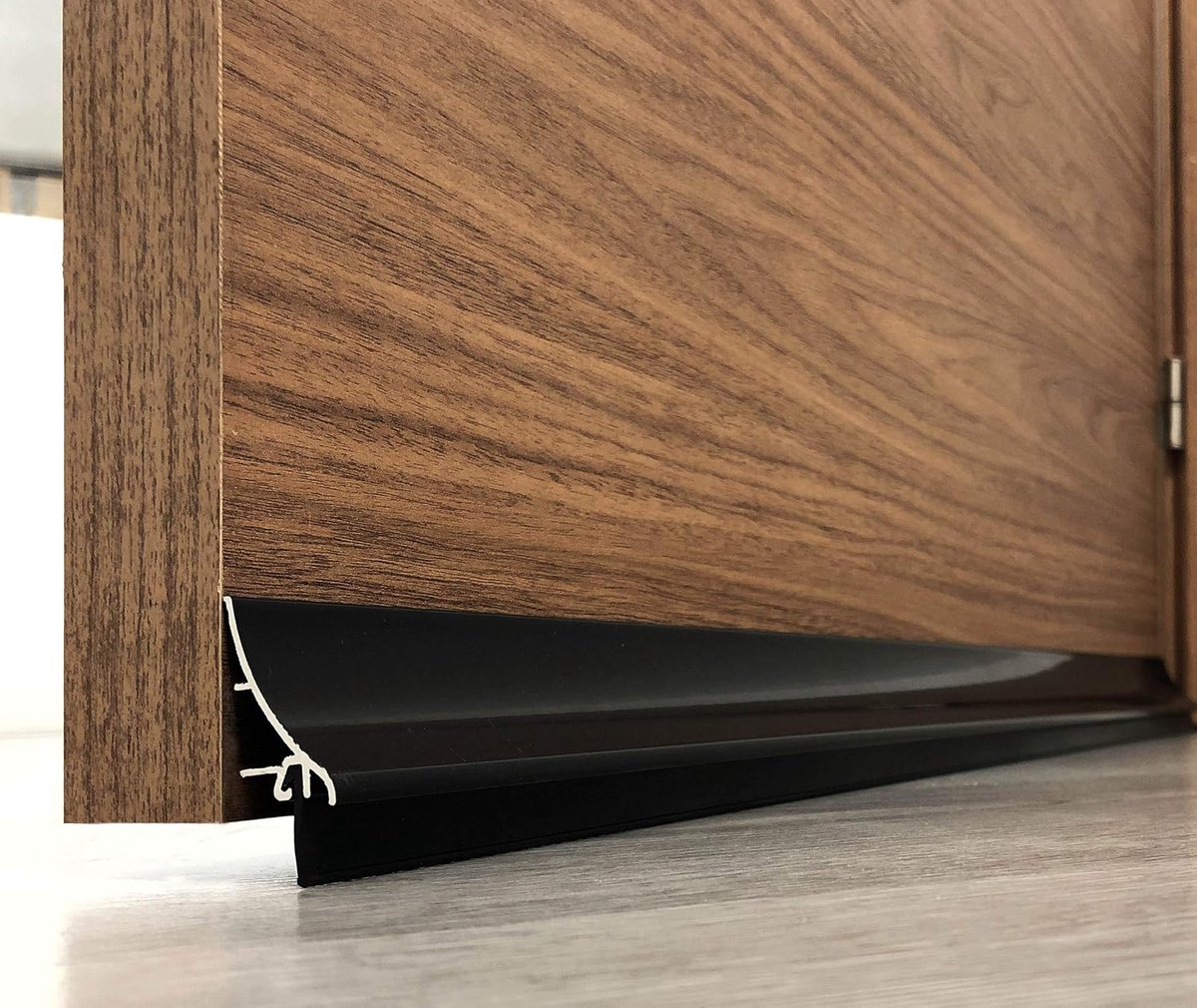 Tochtstrip van aluminium, 1 m, zwart