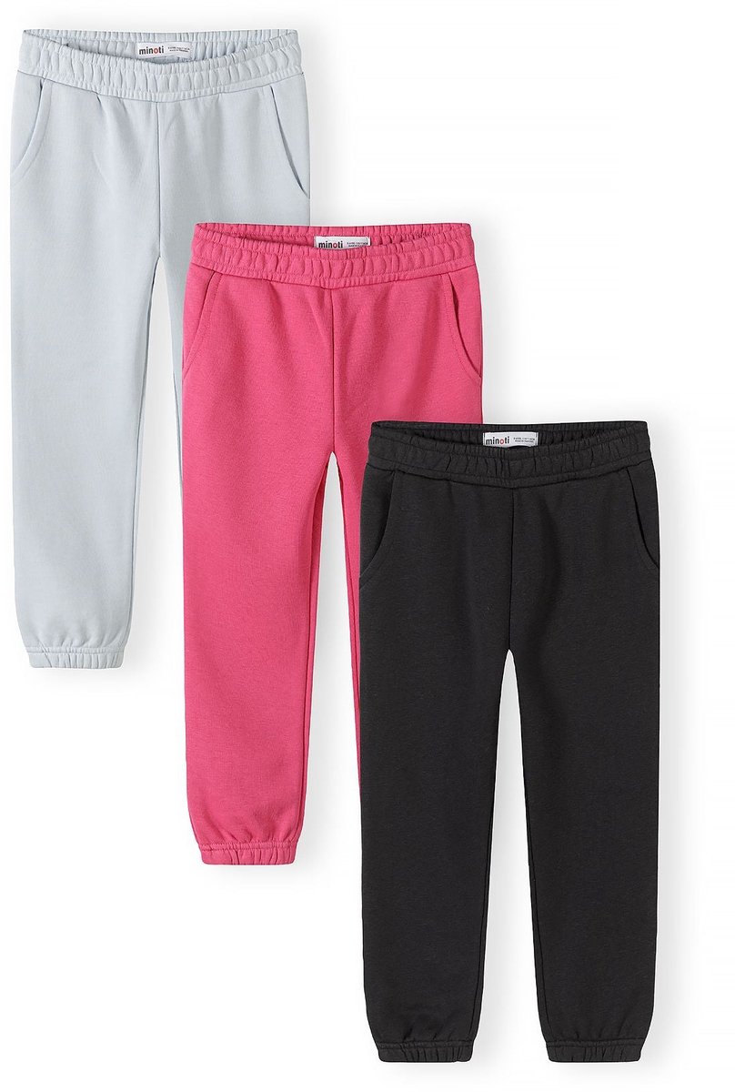 Minoti joggingbroek meisjes 3-pack - katoen - roze