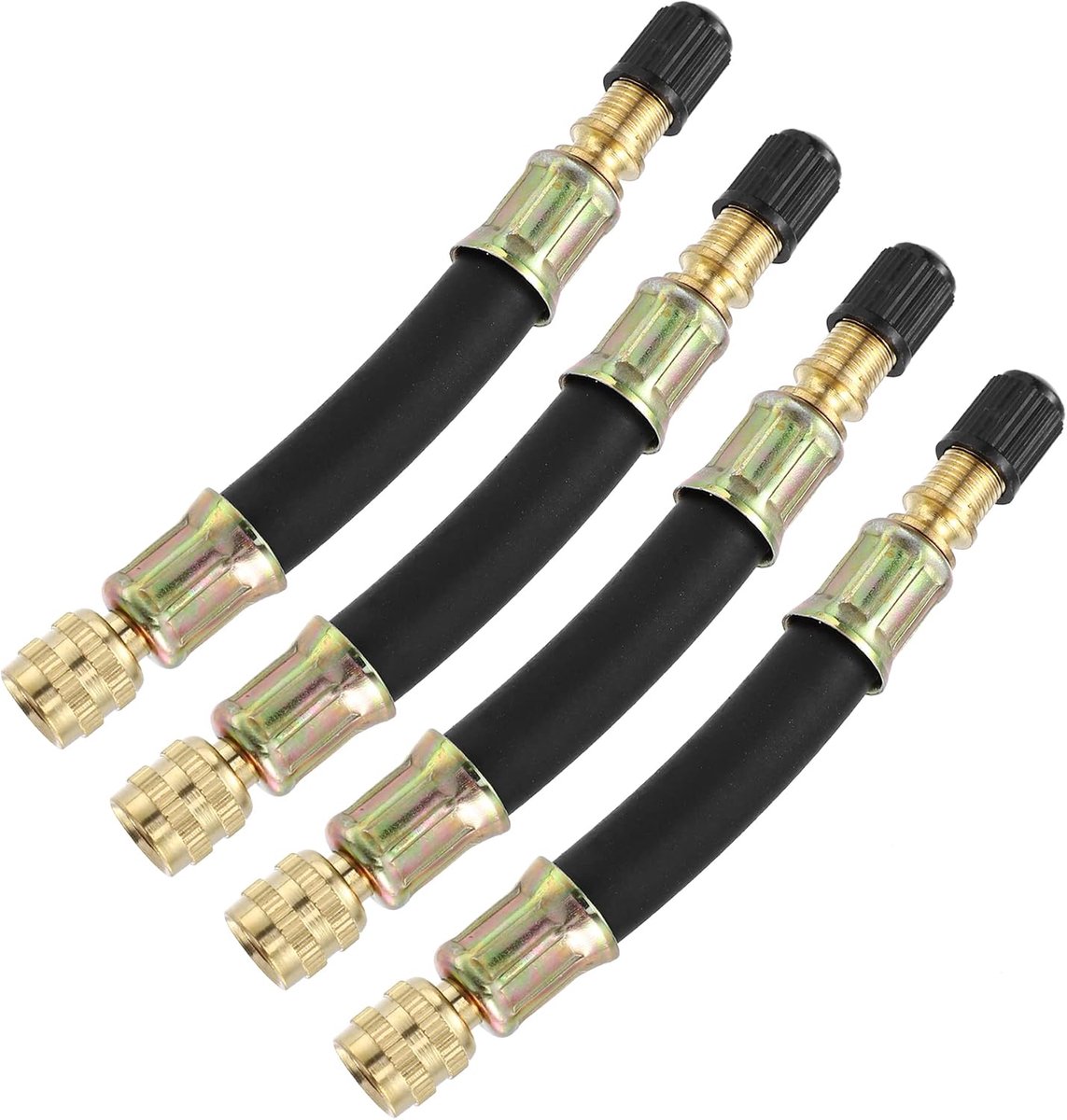 AUTOHAUX 4 stuks flexibele dubbele ventielschacht, verlengbuizen 10 cm/3,9 voor auto vrachtwagen
