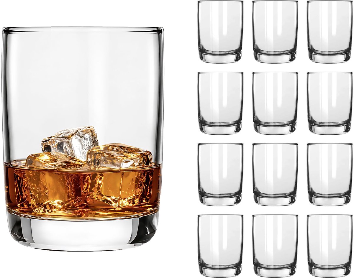 Libbey Rocks Drinkglazen - Whiskyglazen Set - Helder Persglas - 237 ml - 12 Stuks