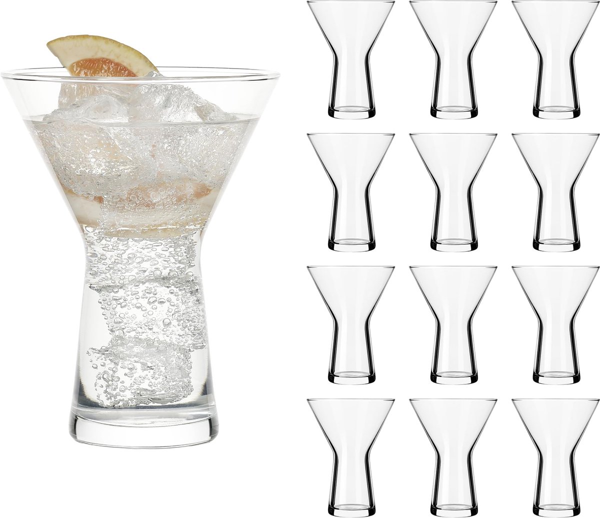 Libbey Symbio Martini Glazen - Cocktailglazen Set - Transparant - Ster Motief - 355 ml - 12 Stuks