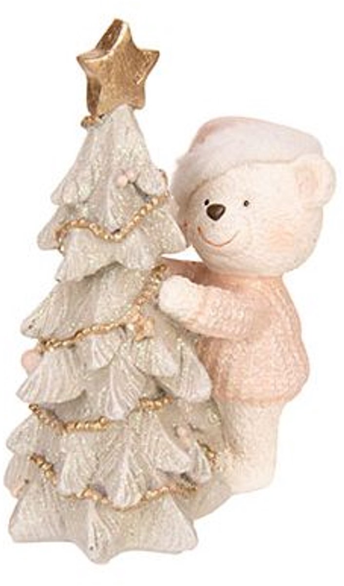 Beer Xmas Tree Roze 9x7xh14cm Resin