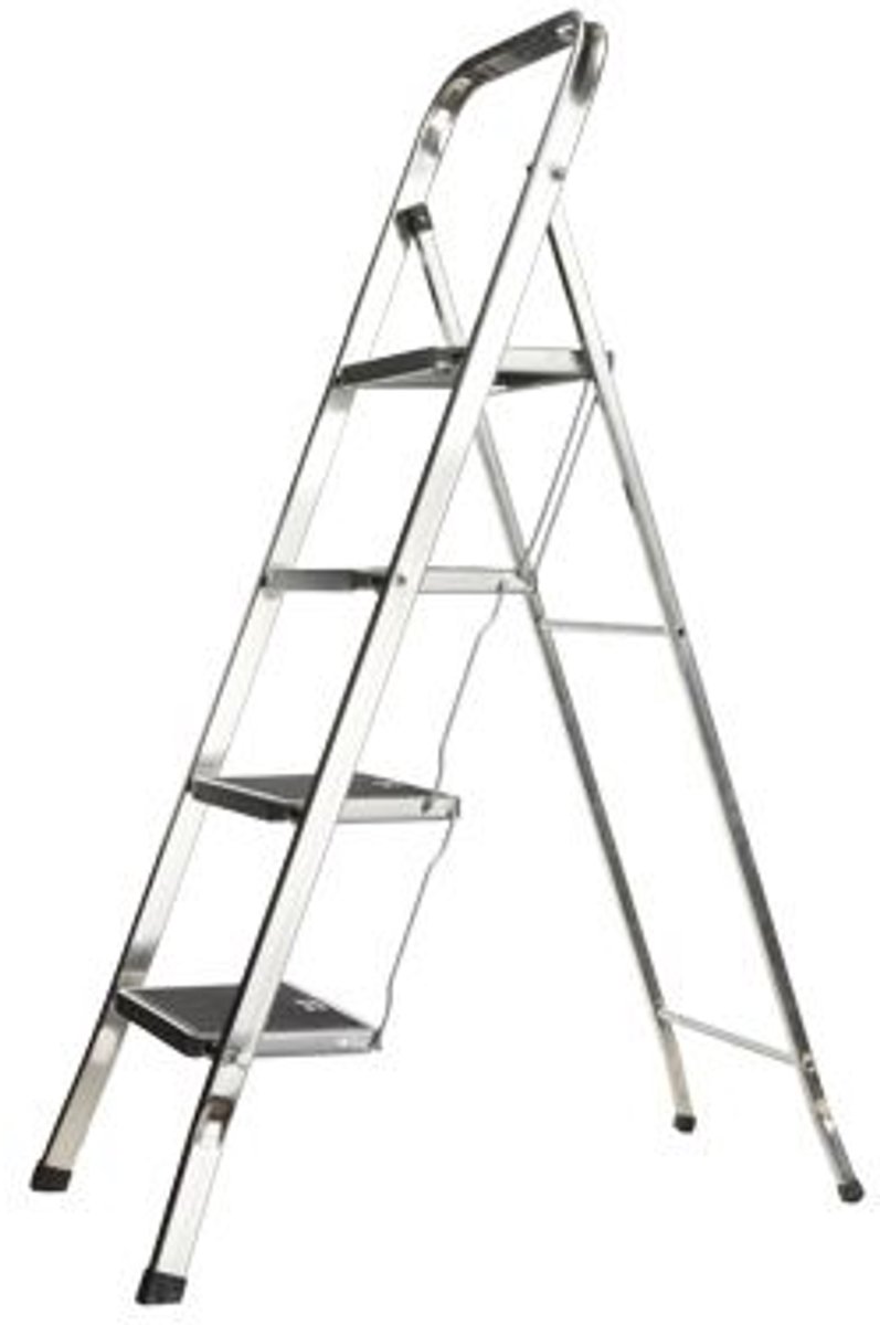 Factotum Keukenknecht 4 Treden Anti-slip Aluminium - Max 150kg - H92cm