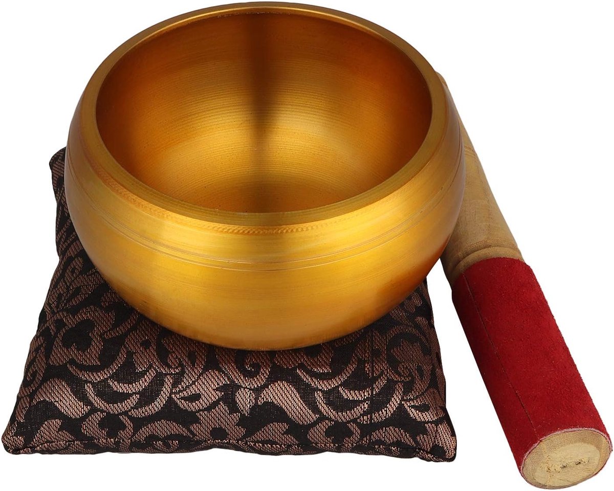 Impex Mooi kerstcadeau, handgemaakte gouden kleur messing klankschaal Tibetaanse meditatie yoga klankschaal 10,2 cm