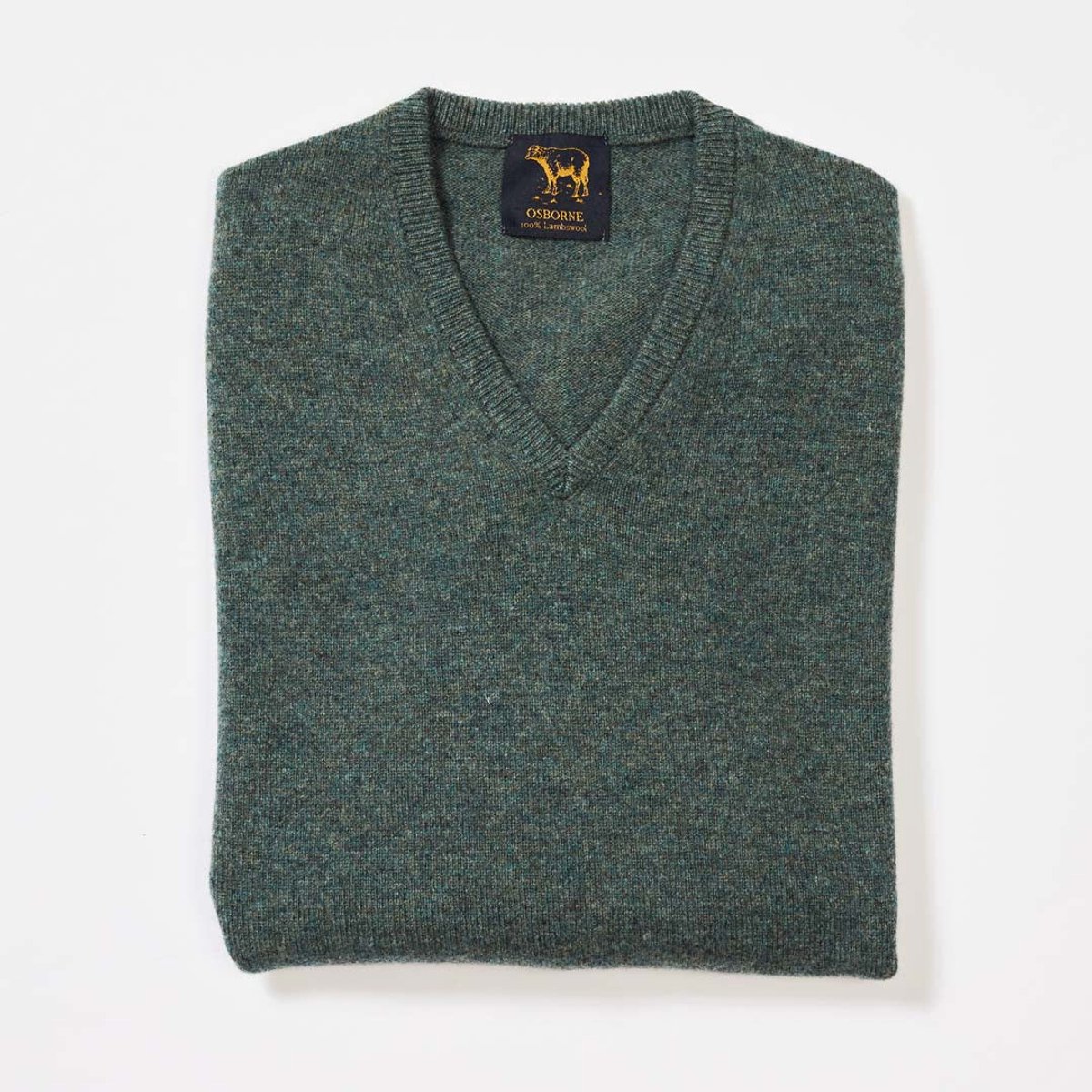 Osborne Knitwear Trui met V hals - Sweater heren in Lamswol - Pullover Heren - Peacock - M