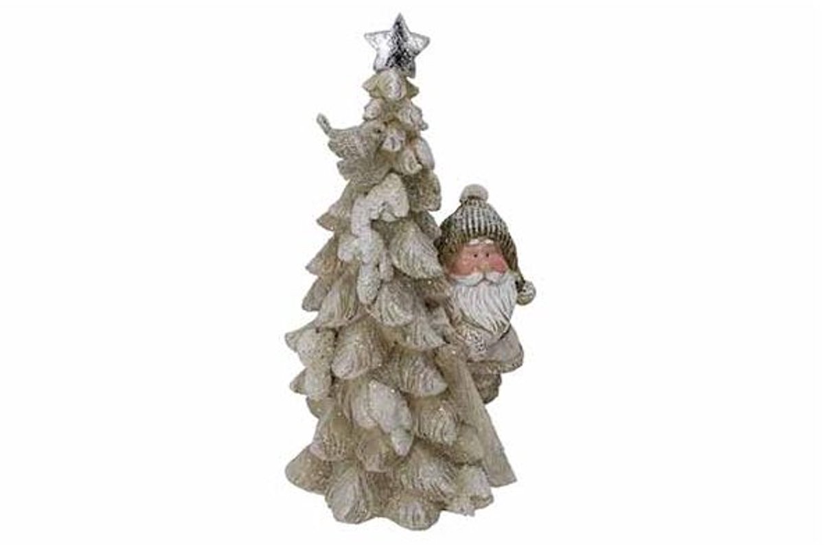 Kerstman Xmas Tree Greige 11x9xh21cm Pol Yresin